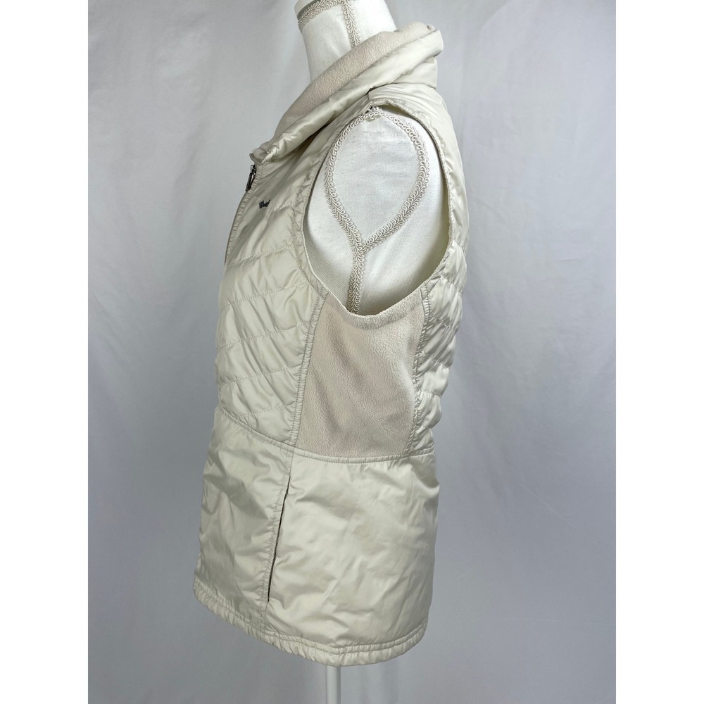 Columbia Women Medium Cream Fleece Quilted Zip Mix it Around Vest - Picture 2 of 6